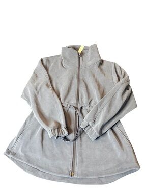 Lululemon Softstreme cinch waist Gray Hooded Zip Jacket, size 6